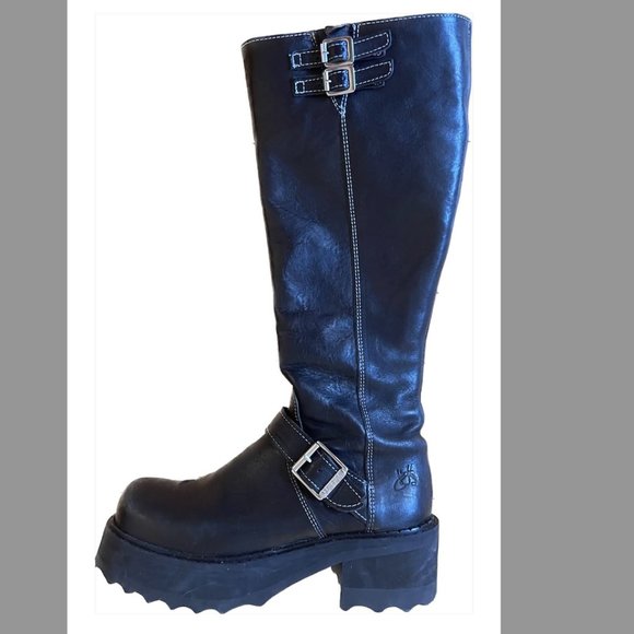 John Fluevog Shoes - John Fluevog Black Knee-high Chunky Platform Boots